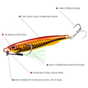3 PCS PROBEROS LF103 Simulation Metal Sea Fishing Bait, Specification: 60g(H With Hook)
