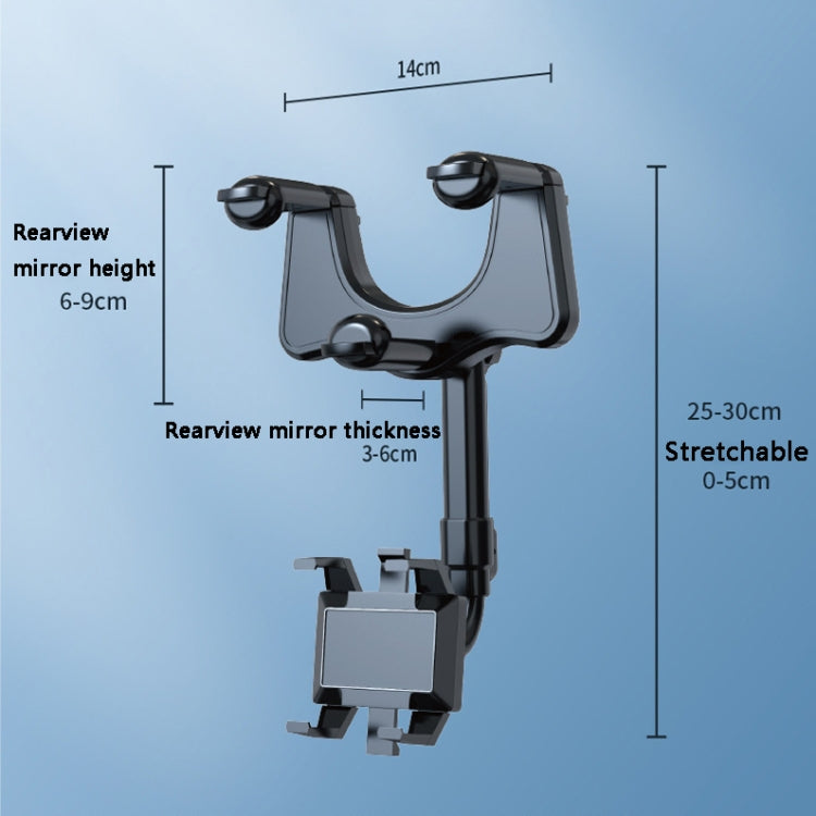 ZJ099 360 Degree Rotating Car Rearview Mirror Phone Holder(Classic Black)