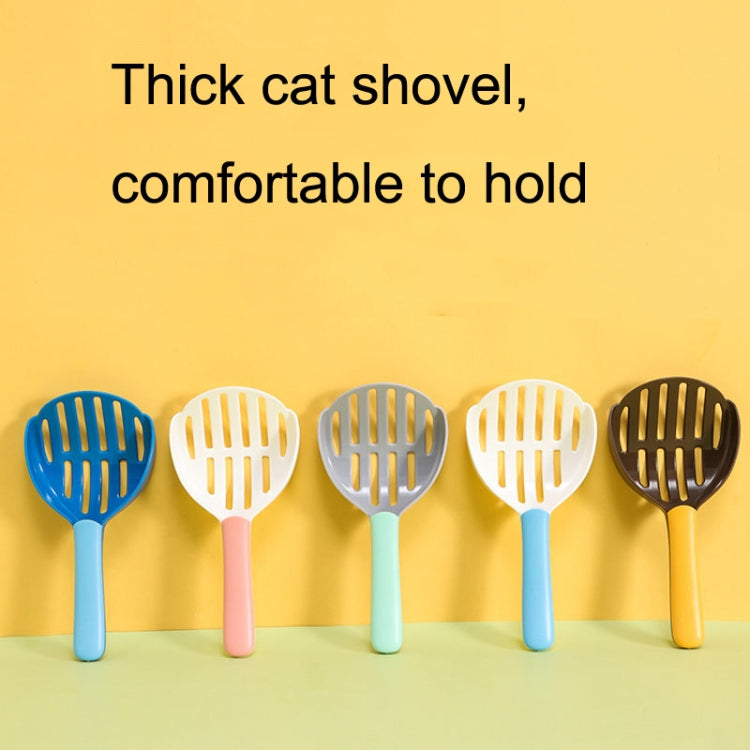 Pet Cat Litter Shovel Cat Poop Cleaning Tool(Coffee + Orange)