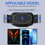 S15 15W QI Magnetic Car Wireless Charging Holder For Folding Screen Phone(Black)