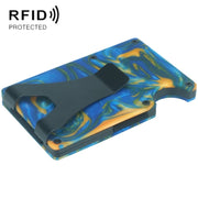 RFID Anti-Degaussing Resin Ultra-Thin Card Holder(Blue)