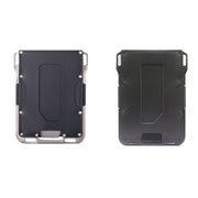 RFID Metal Anti-Theft Credit Card Holder(Black Metal + Black Skin)