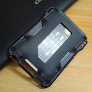 RFID Metal Anti-Theft Credit Card Holder(Black Metal + Black Skin)