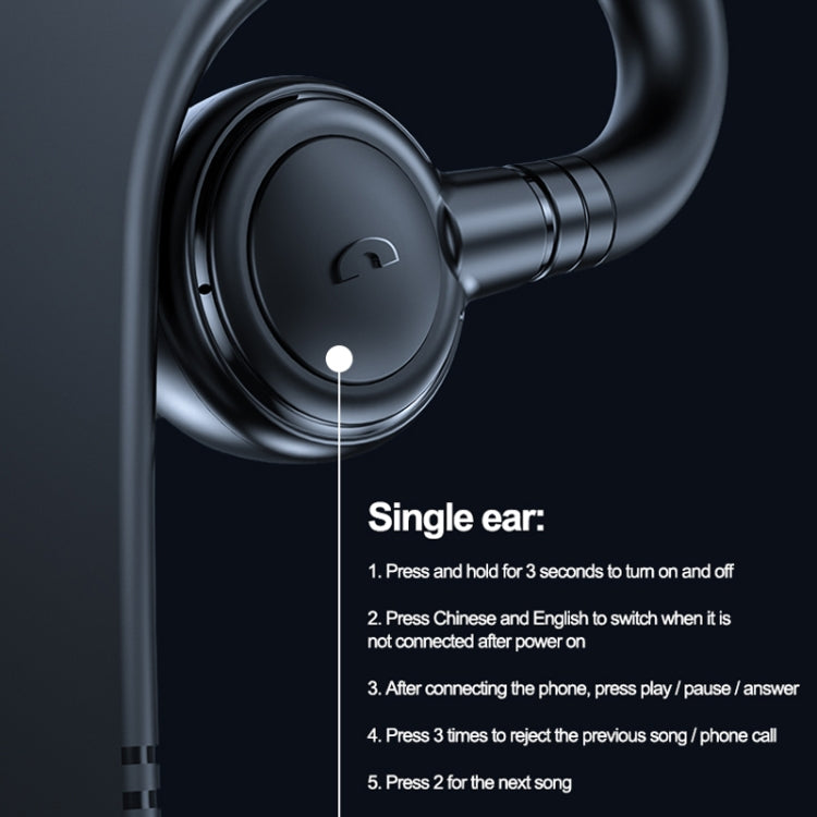 M99 Bluetooth V5.2 Single Earhook Business Headphone(Black+Blue)