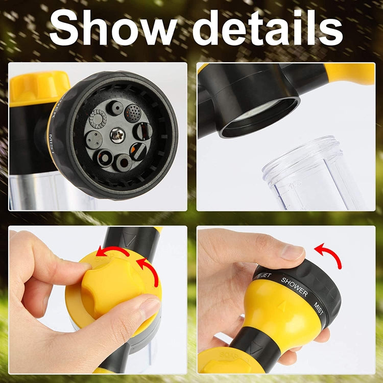 8 in 1 Car Wash Foam Pot Water Sprinkler(Green)