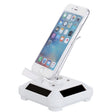 Solar Turntable Mobile Phone Stand Display Stand With Coloful Light(White) - Desktop Holder by PMC TechLife | Online Shopping South Africa | PMC TechLife