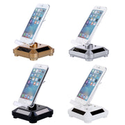 Solar Turntable Mobile Phone Stand Display Stand With Coloful Light(White)