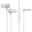 2 PCS TS6000 3.5mm Metal Elbow In-Ear Wired Control Earphone with Mic(White) - In Ear Wired Earphone by PMC TechLife | Online Shopping South Africa | PMC TechLife