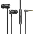 2 PCS TS6000 3.5mm Metal Elbow In-Ear Wired Control Earphone with Mic(Black) - In Ear Wired Earphone by PMC TechLife | Online Shopping South Africa | PMC TechLife