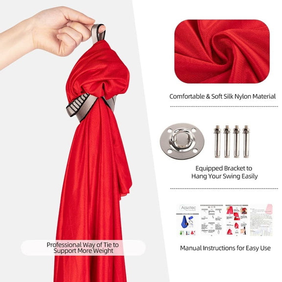 Kids Elastic Hammock Indoor Outdoor Swing, Size: 1x2.8m (Red)