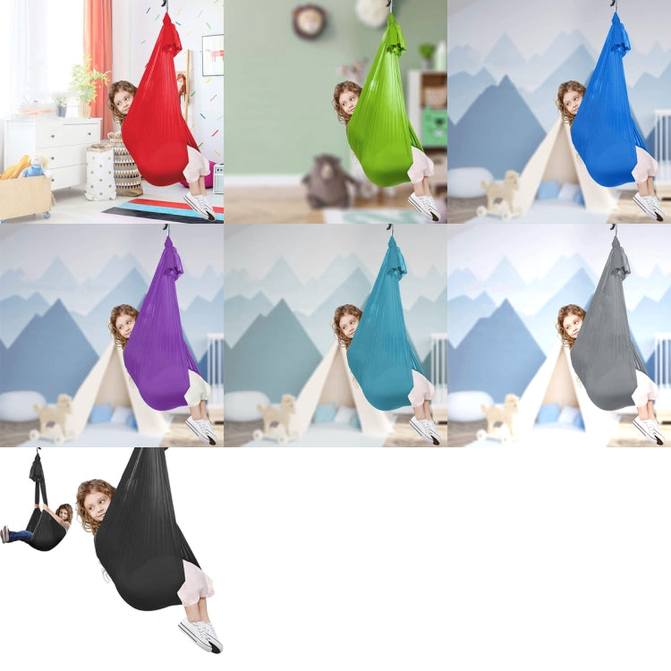 Kids Elastic Hammock Indoor Outdoor Swing, Size: 1x2.8m (Silver Gray)