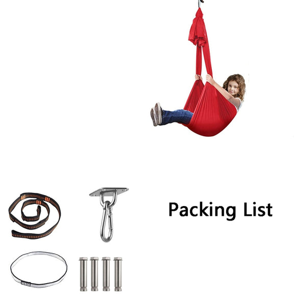 Kids Elastic Hammock Indoor Outdoor Swing, Size: 1x2.8m (Silver Gray)