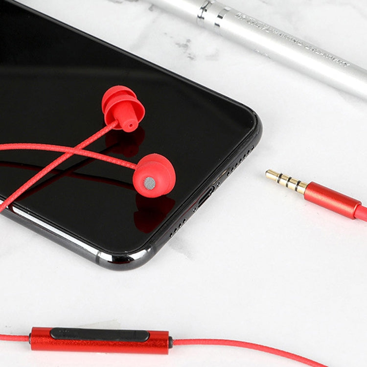 EN3900 3.5mm Plug In-Ear Wired Control Earphone with Mic(Red)