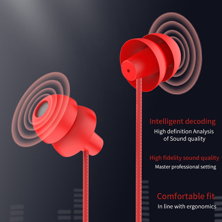 EN3900 3.5mm Plug In-Ear Wired Control Earphone with Mic(Red)