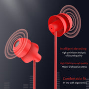 EN3900 3.5mm Plug In-Ear Wired Control Earphone with Mic(Red)