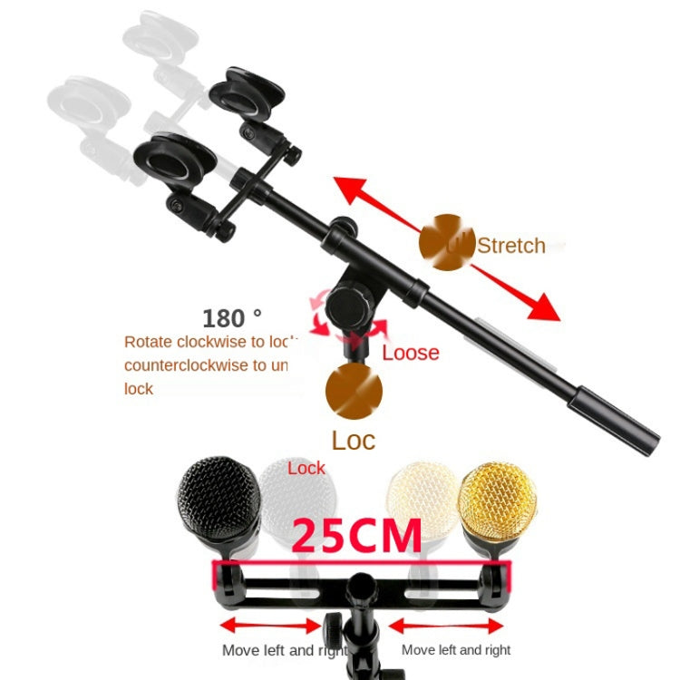 A18 Four-headed  Microphone Clip Aluminum Pole Microphone Accessories