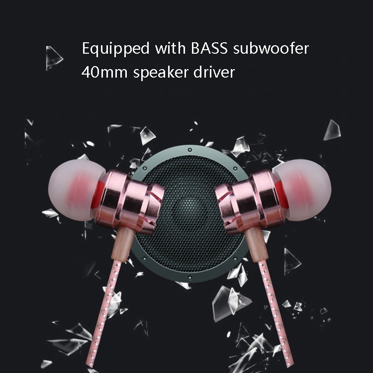 2 PCS EN500 3.5mm Plug Snake Pattern In-Ear Phone Earphone(Rose Gold)