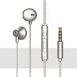 2 PCS TS720 3.5mm Heavy Bass Metal Earbud Wired Earphone(Silver Gray) - Normal Style Earphone by PMC TechLife | Online Shopping South Africa | PMC TechLife