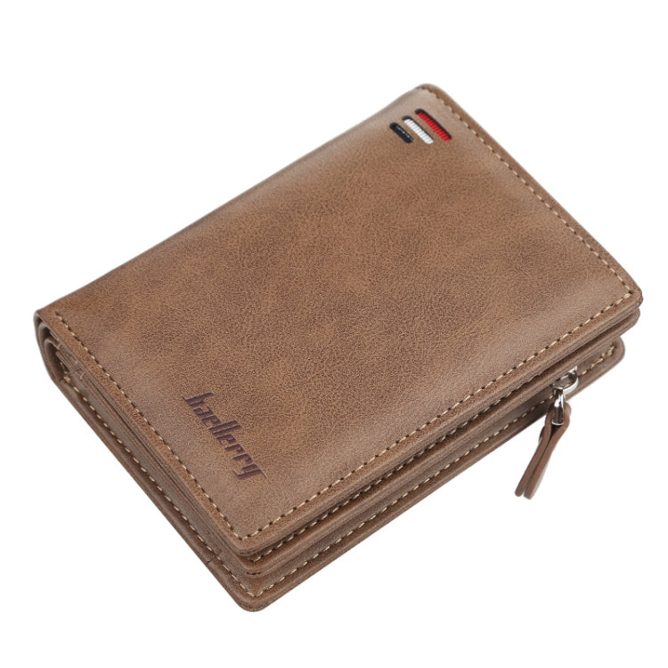 Baellerry D3216 Men Short Vertical Multi-Card Snap Coin Purse(Khaki)