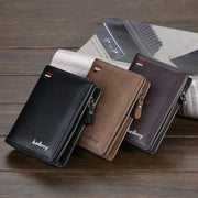 Baellerry D3216 Men Short Vertical Multi-Card Snap Coin Purse(Brown)