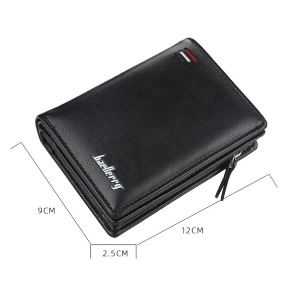 Baellerry D3216 Men Short Vertical Multi-Card Snap Coin Purse(Brown)