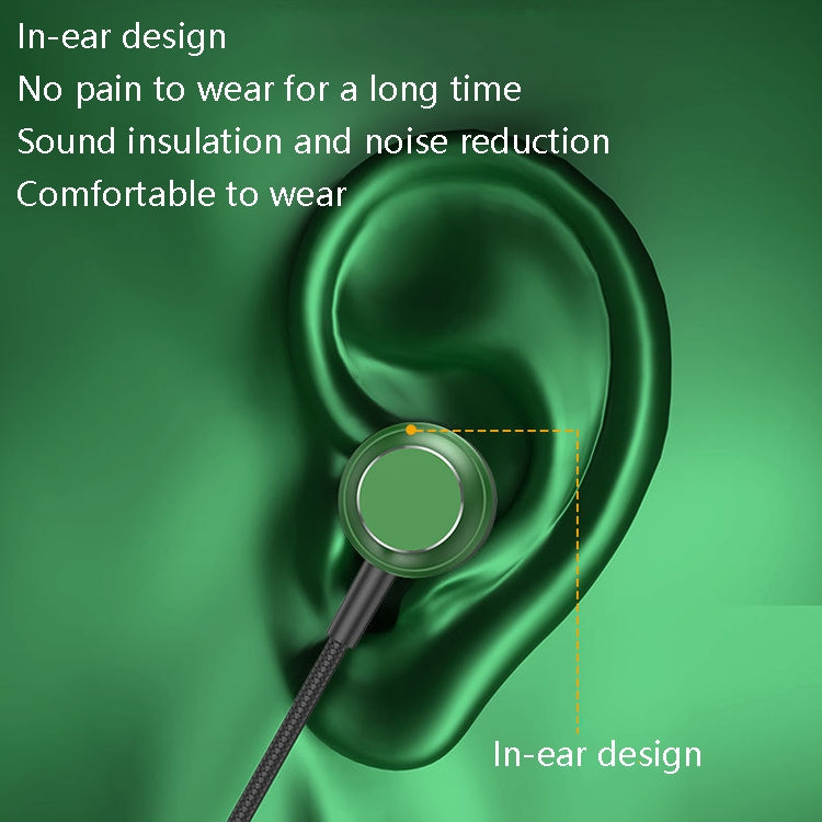 TS902 Metal In-Ear USB-C / Type-C Game Earphone, Cable Length: 1.2m(Green)