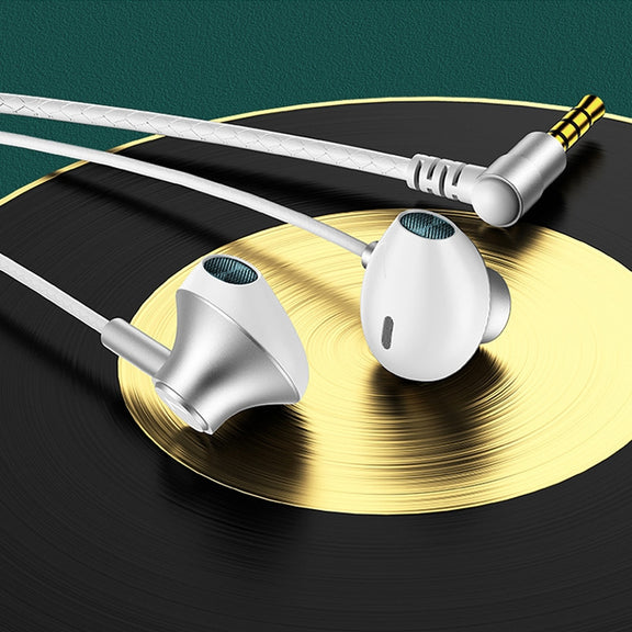 TS6800 3.5mm Metal Elbow Noise Cancelling Wired Game Earphone(Silver Gray)