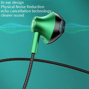 TS6800 3.5mm Metal Elbow Noise Cancelling Wired Game Earphone(Green)