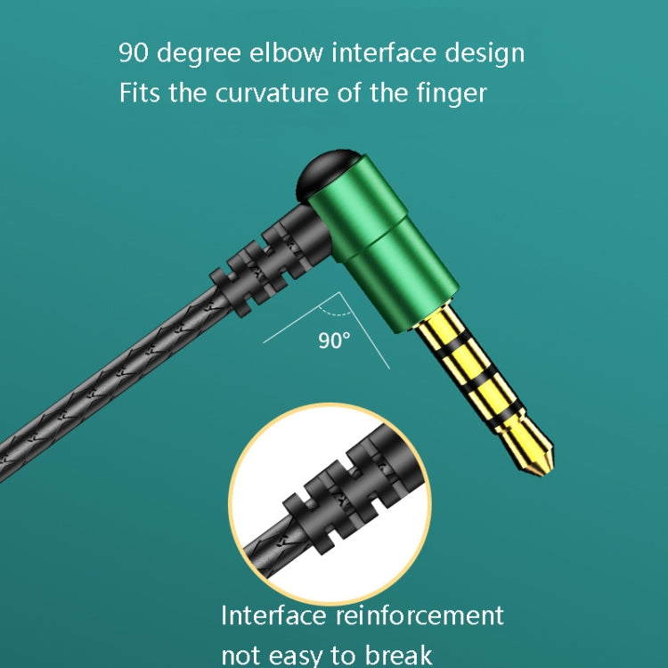 TS6800 3.5mm Metal Elbow Noise Cancelling Wired Game Earphone(Green)