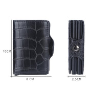 Baellerry K9171 RFID Anti-Magnetic Card Holder Crocodile Pattern Card Holder(Red)