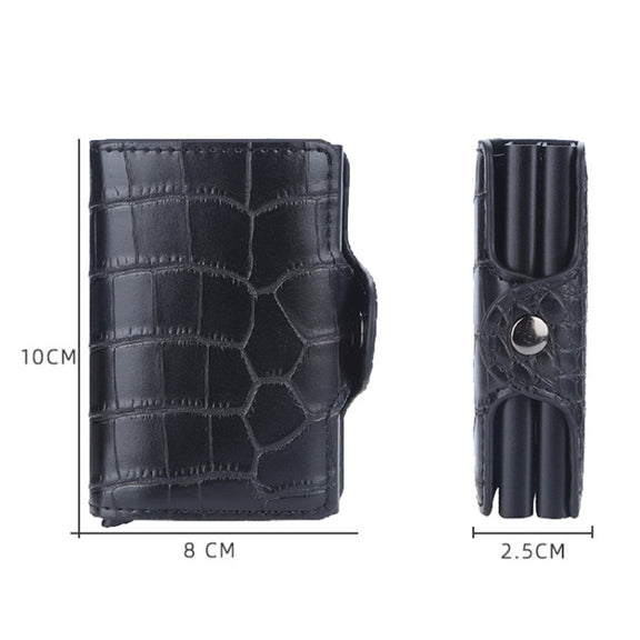 Baellerry K9171 RFID Anti-Magnetic Card Holder Crocodile Pattern Card Holder(Red)