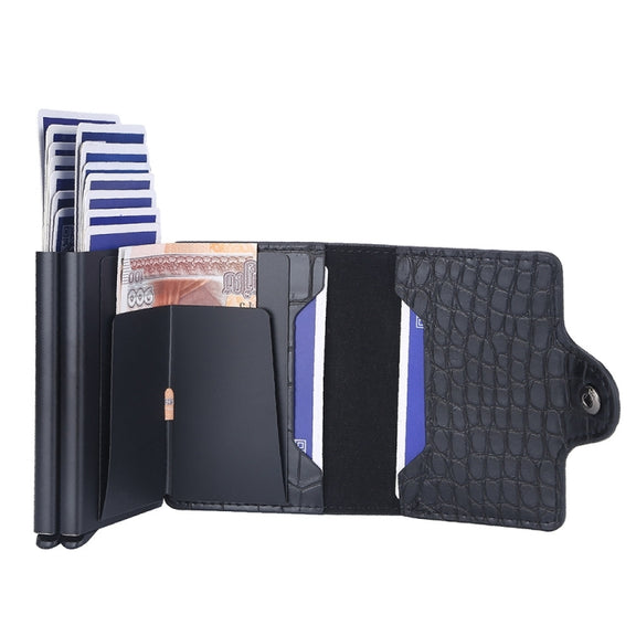 Baellerry K9171 RFID Anti-Magnetic Card Holder Crocodile Pattern Card Holder(Red)