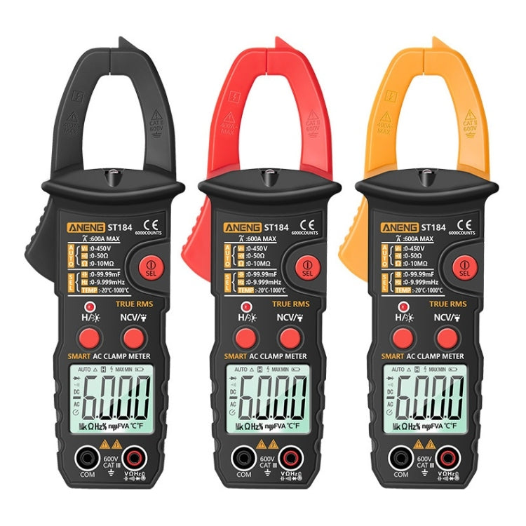 ANENG ST180 Digital Display Clamp AC & DC Intelligent Voltage Multimeter(Red)