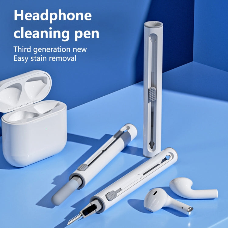Q5 Bluetooth Earphone Telescopic Cleaning Pen Brush(White)