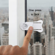 Children Sliding Rail Door And Window Safety Lock(White)