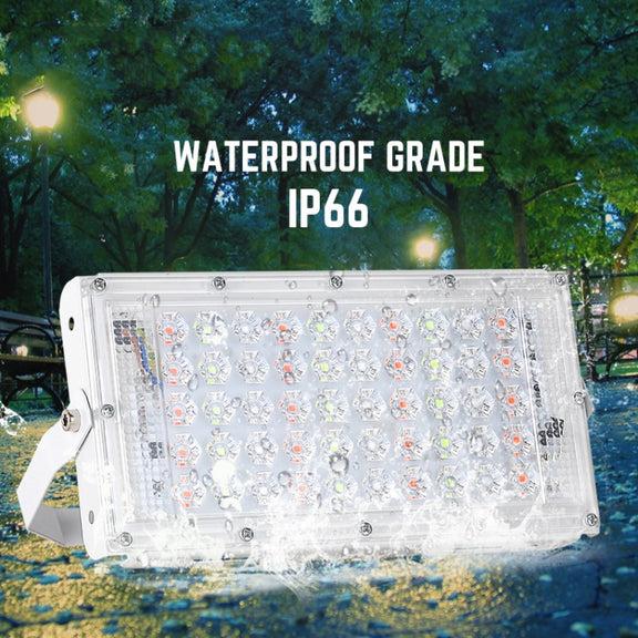 50W LED RGB Water-resistant Ultra-light Outdoor Flood Light with Remote Control