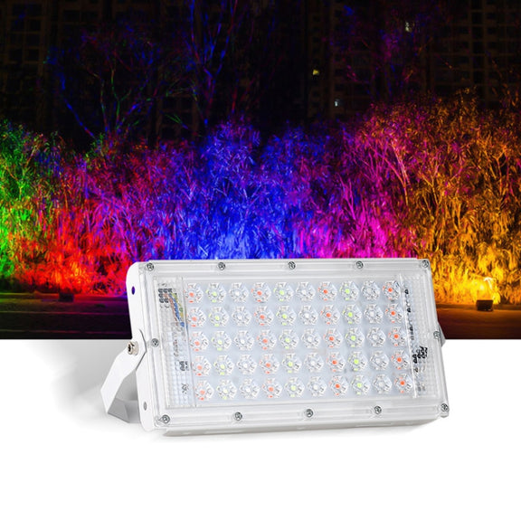 50W LED RGB Water-resistant Ultra-light Outdoor Flood Light with Remote Control