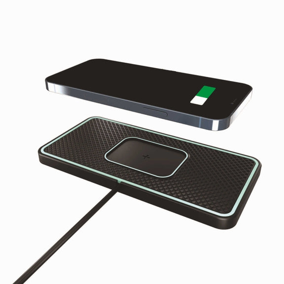 C1-PRO 2 In 1 15W Car Wireless Charging Anti-Slip Pad With Luminous For AirPods / iPhone