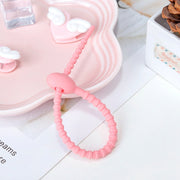 20 PCS Silicone Data Cable Storage Strap Cable Organizer(Pink)