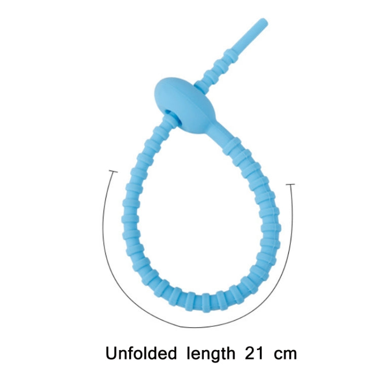 20 PCS Silicone Data Cable Storage Strap Cable Organizer(Blue)