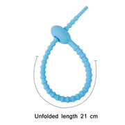 20 PCS Silicone Data Cable Storage Strap Cable Organizer(Red)