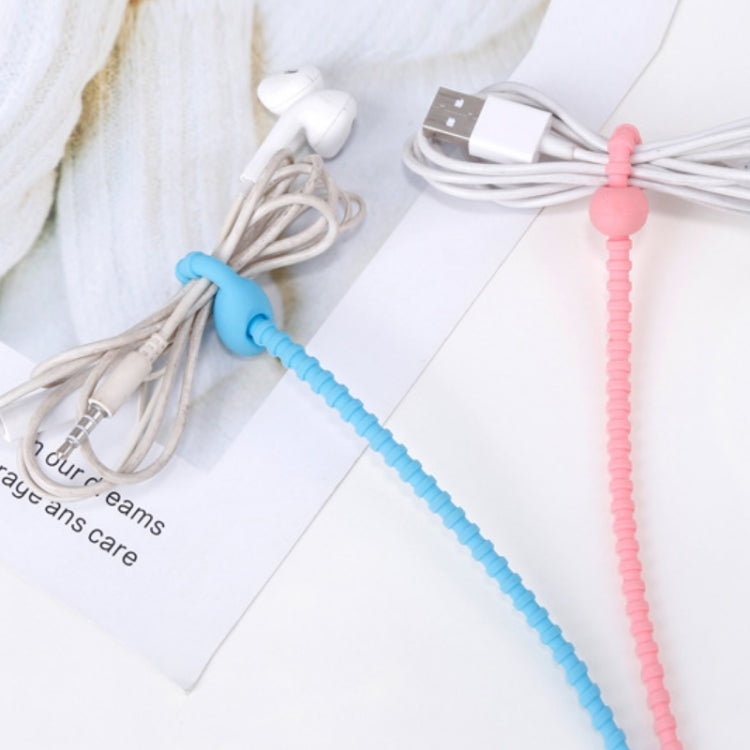 20 PCS Silicone Data Cable Storage Strap Cable Organizer(Blue)