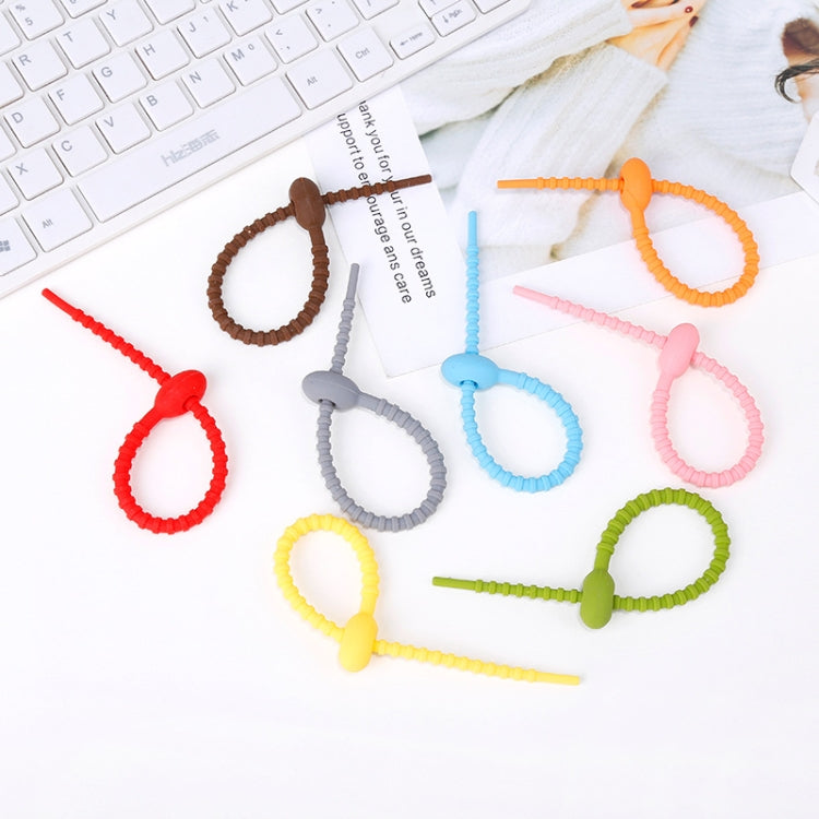 20 PCS Silicone Data Cable Storage Strap Cable Organizer(Blue)
