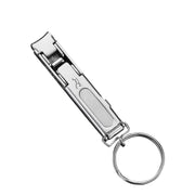 Stainless Steel Folding Nail Clippers with Keychain(Silver)