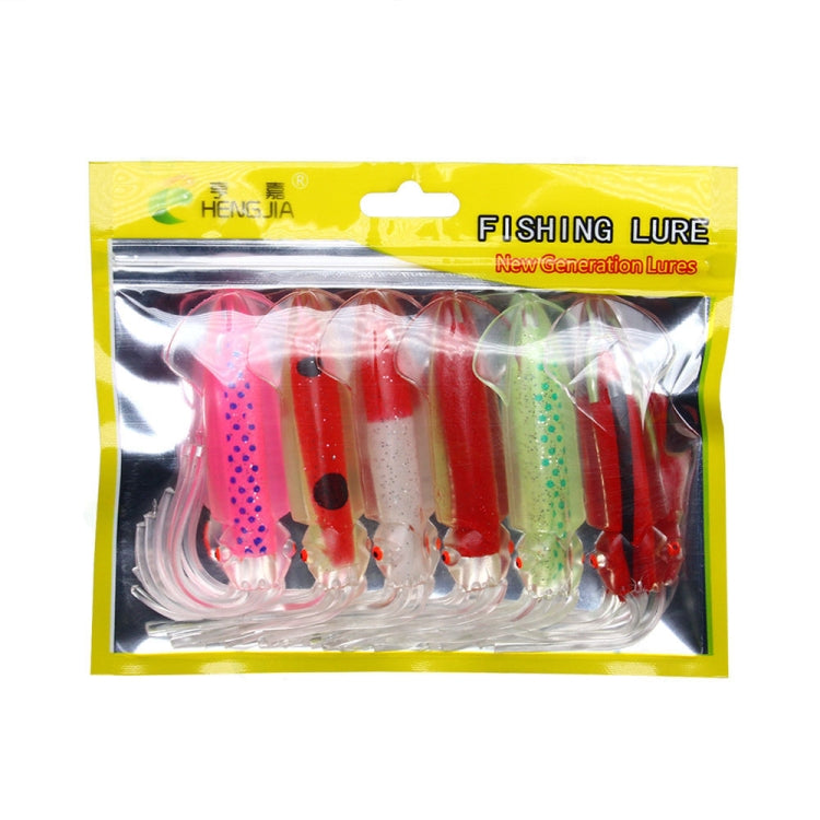 6 PCS / Bag HENGJIA SO1516 12cm / 15cm Colorful Octopus Fake Bait(12cm)