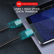 QGeeM QG-CC03 Type-C to Type-C USB3.1 Data Cable, Length: 1.2m(Black)
