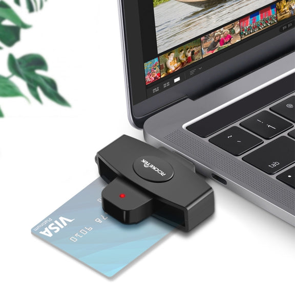 Rocketek CSCR3 Smart CAC Card Reader Type-c Bank Tax Declaration SIM Card/IC Card ID Card Reader(Black)