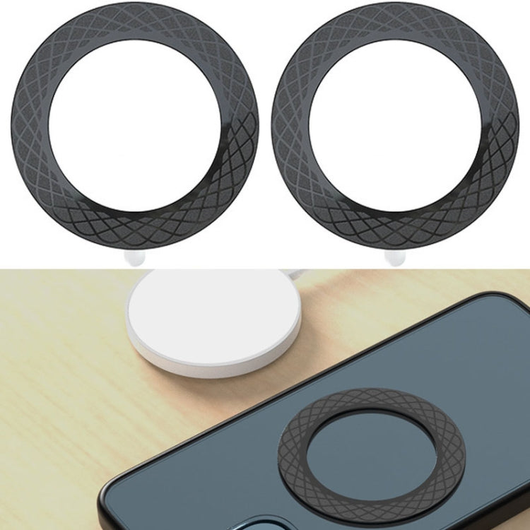 2 PCS T12 Stripe Pattern Magnetic Suction Wireless Charger Magnetic Sheet(Black)