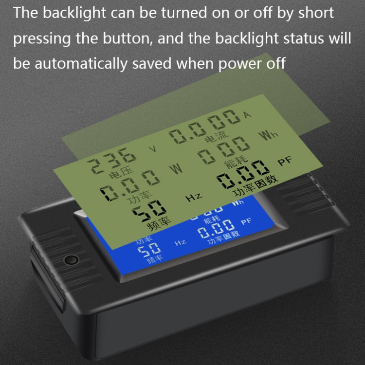 Peacefair English Version Multifunctional AC Digital Display Power Monitor, Specification: 5A