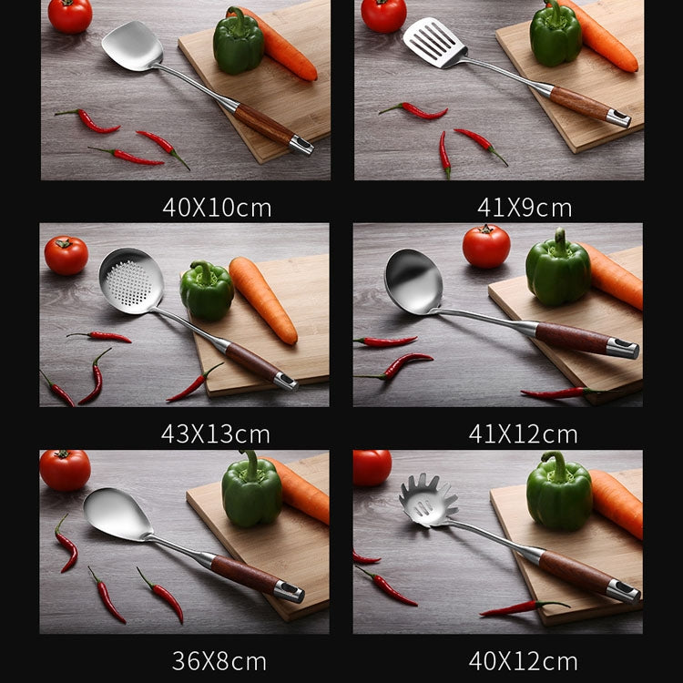304 Stainless Steel Wooden Handle Kitchenware Kitchen Equipment, Style: Rice Spoon